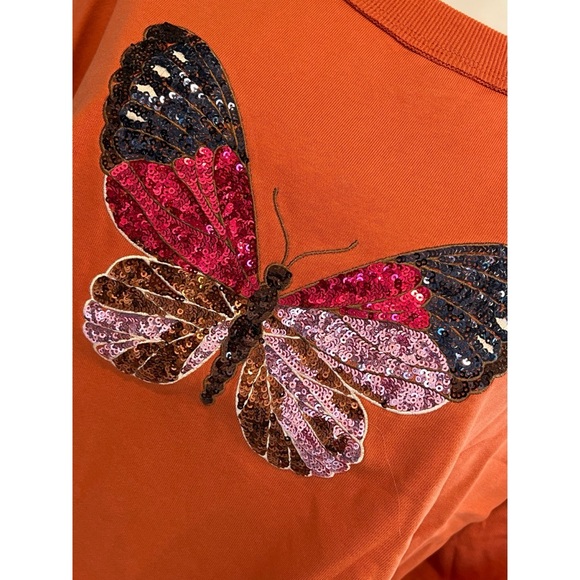PEACH LOVE CALIFORNIA butterfly CROP top S M L - Picture 10 of 11